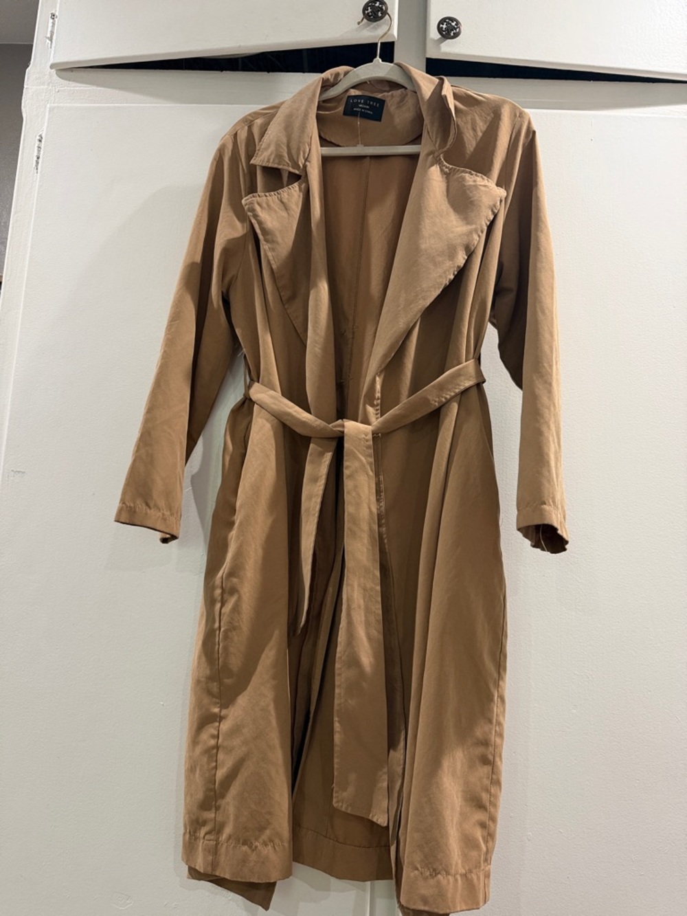 Love Tree Tan Belted Trench Coat